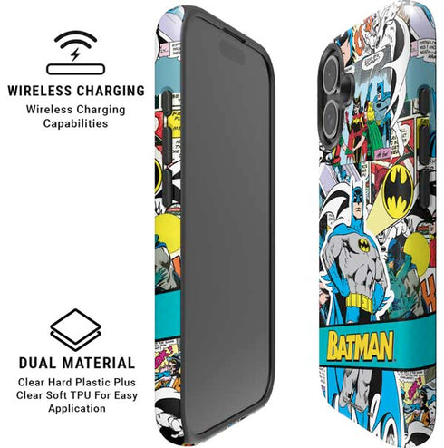 DC Comics Batman Vintage Pose Collage Art iPhone 16 Magsafe Impact Case